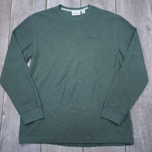 Scotch & Soda Long Sleeve T-Shirt Mens Large Green Slub Jersey Embroidered Logo